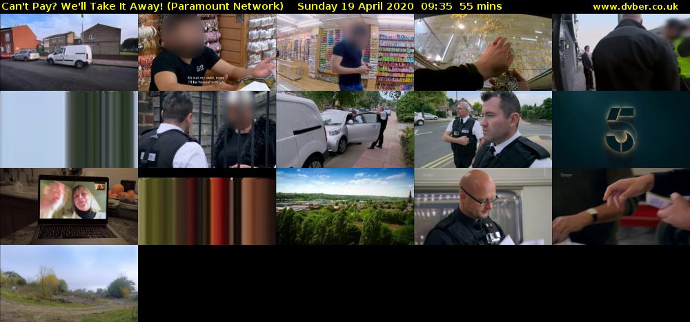 Can't Pay? We'll Take It Away! (Paramount Network) Sunday 19 April 2020 09:35 - 10:30