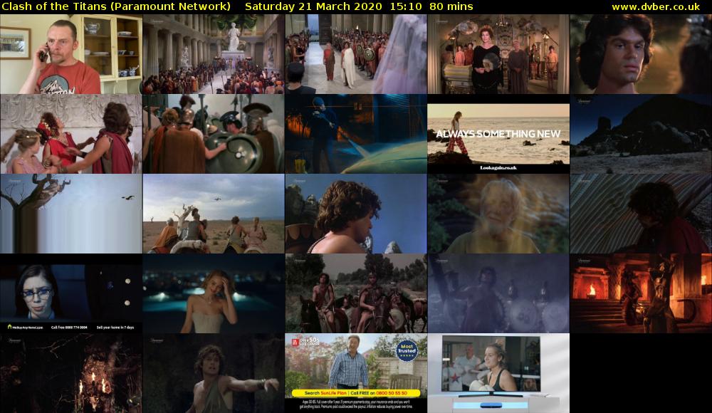 Clash of the Titans (Paramount Network) Saturday 21 March 2020 15:10 - 16:30