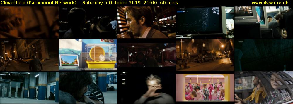 Cloverfield (Paramount Network) Saturday 5 October 2019 21:00 - 22:00