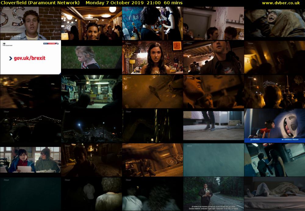 Cloverfield (Paramount Network) Monday 7 October 2019 21:00 - 22:00