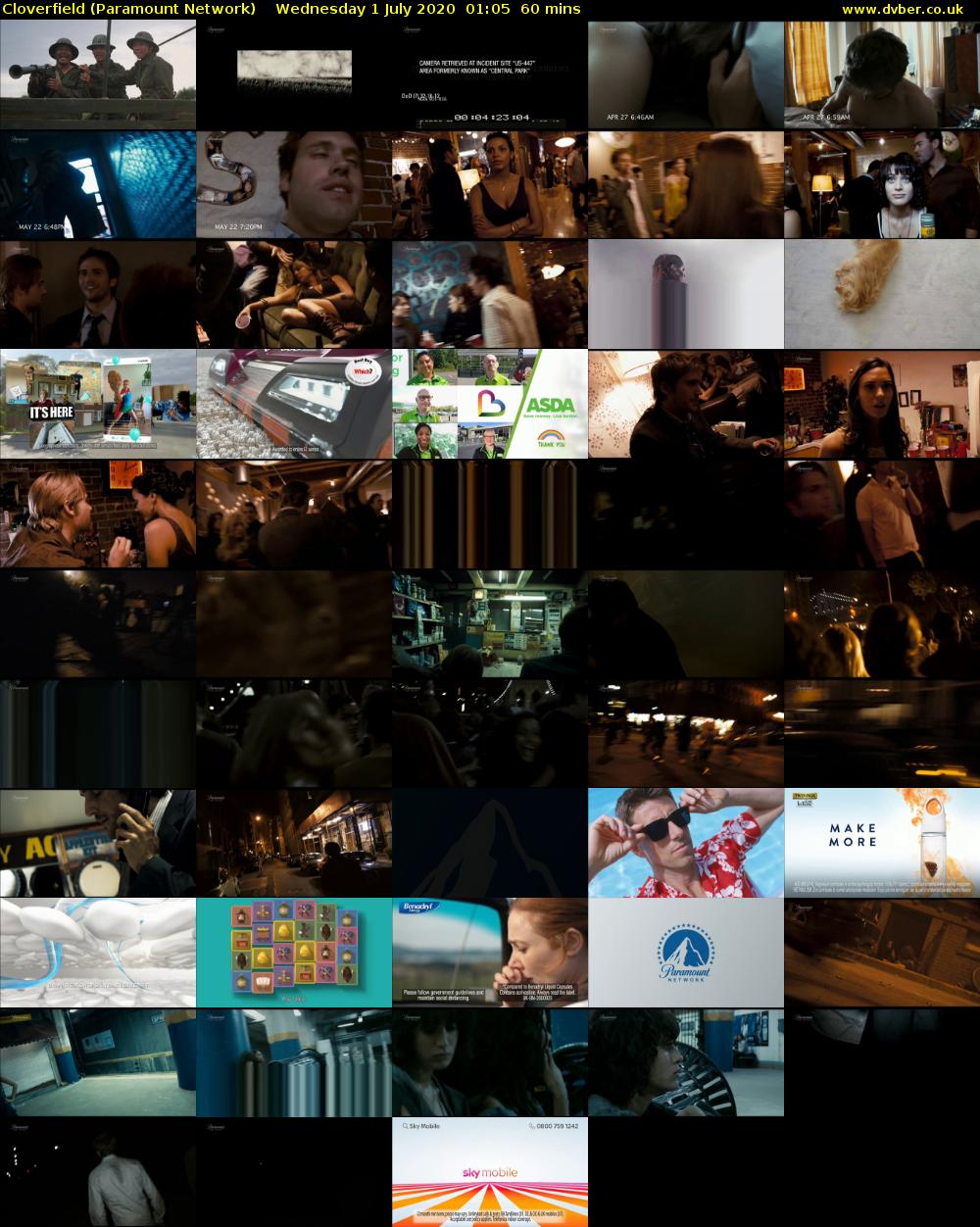 Cloverfield (Paramount Network) Wednesday 1 July 2020 01:05 - 02:05