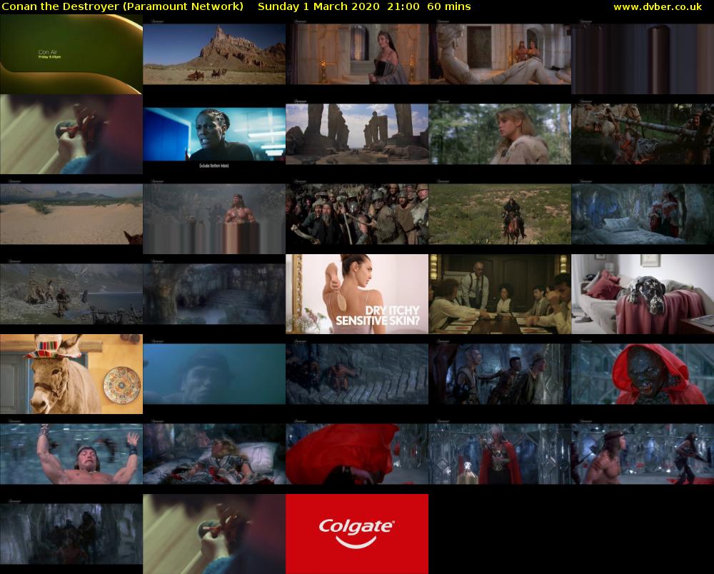 Conan the Destroyer (Paramount Network) Sunday 1 March 2020 21:00 - 22:00