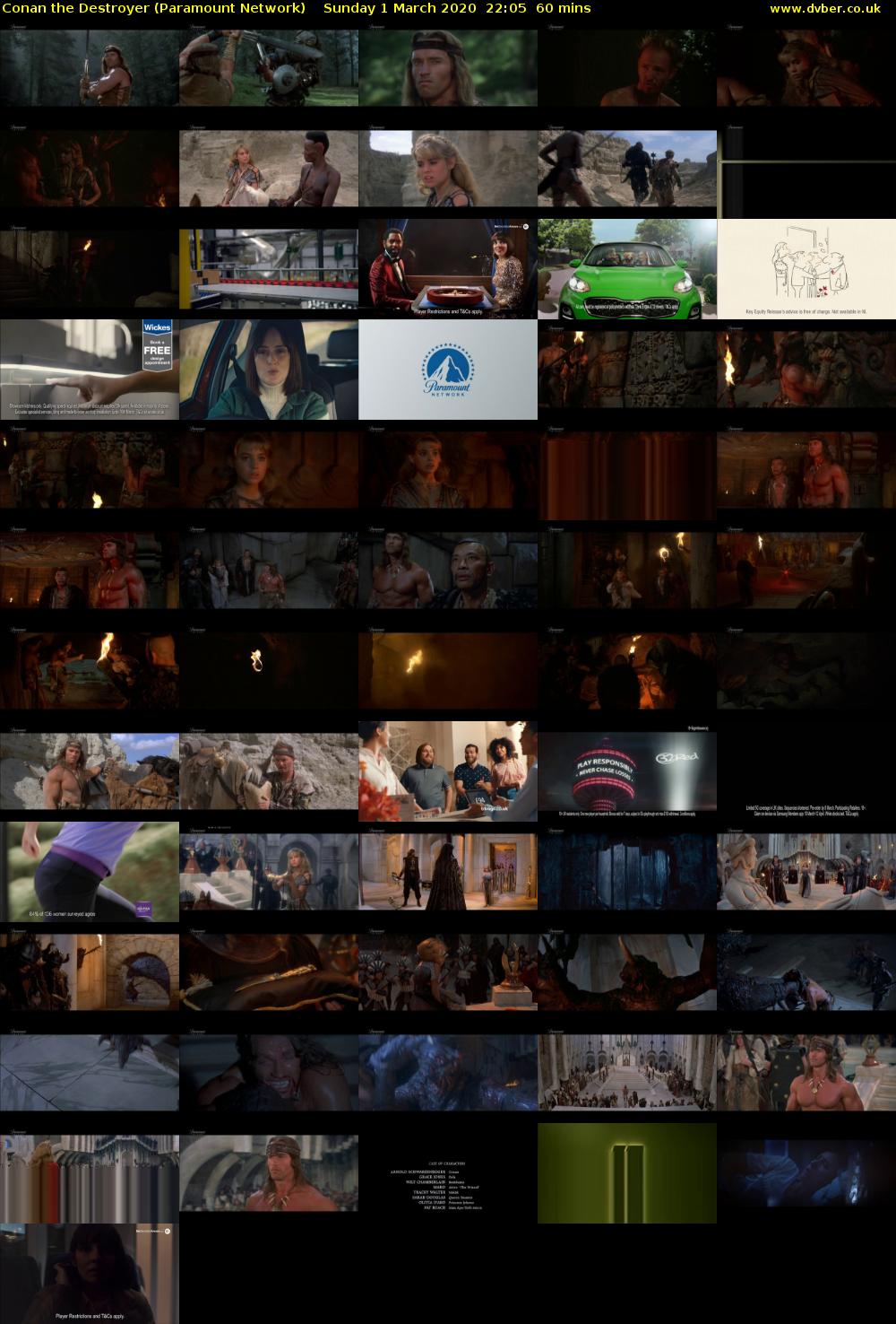 Conan the Destroyer (Paramount Network) Sunday 1 March 2020 22:05 - 23:05