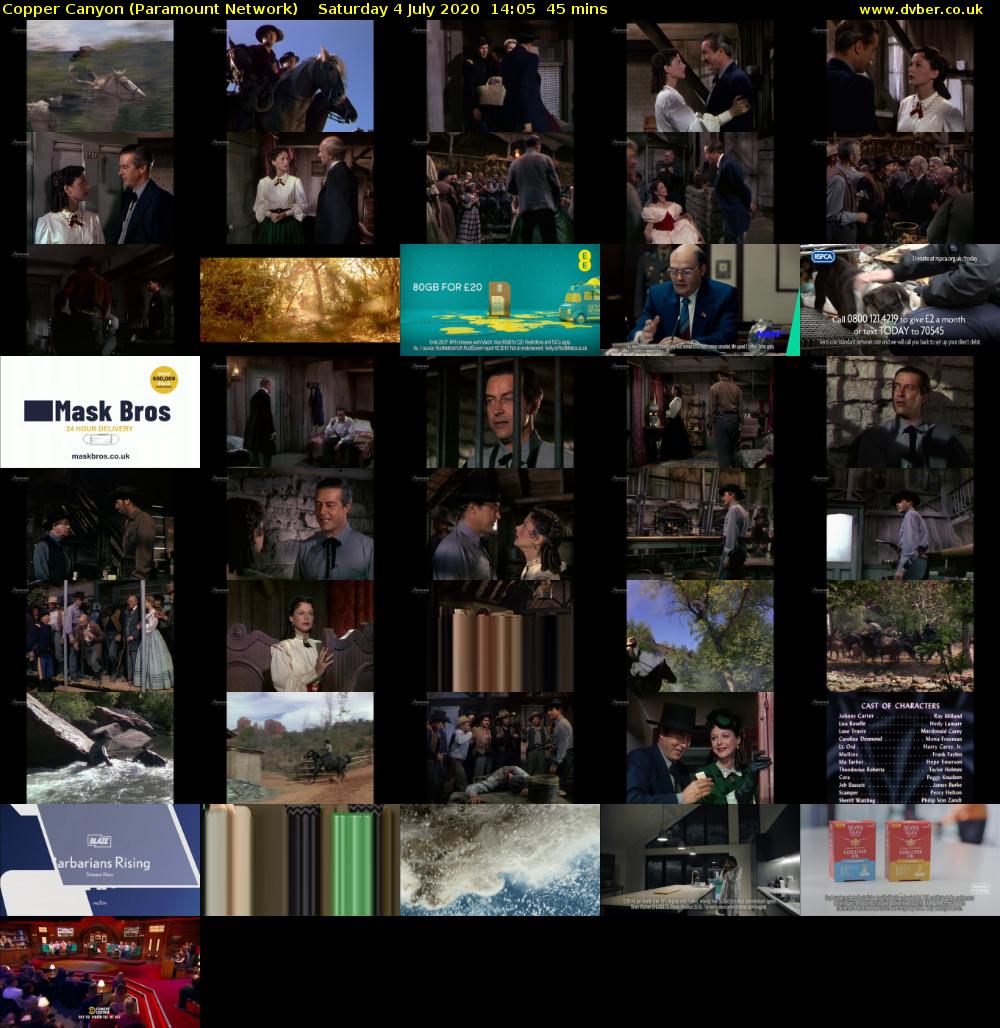 Copper Canyon (Paramount Network) Saturday 4 July 2020 14:05 - 14:50
