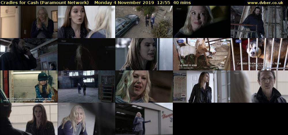Cradles for Cash (Paramount Network) Monday 4 November 2019 12:55 - 13:35