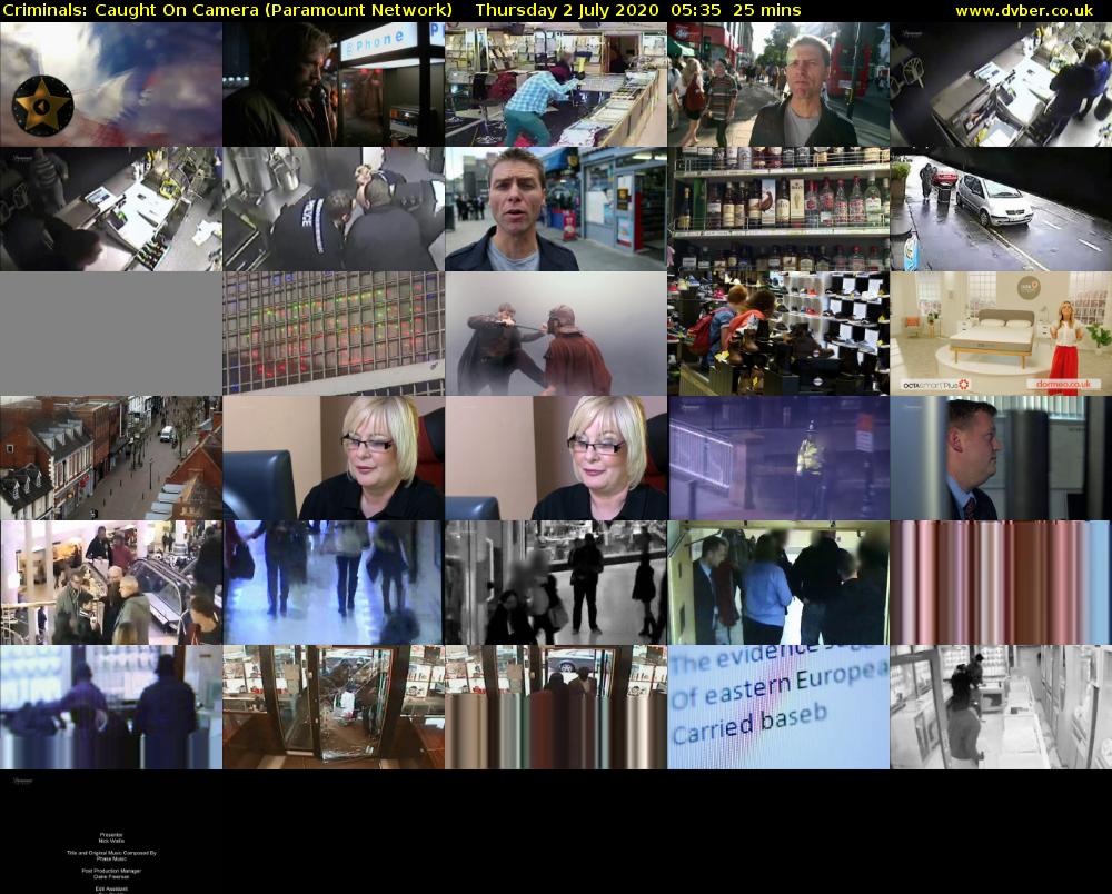 Criminals: Caught On Camera (Paramount Network) Thursday 2 July 2020 05:35 - 06:00