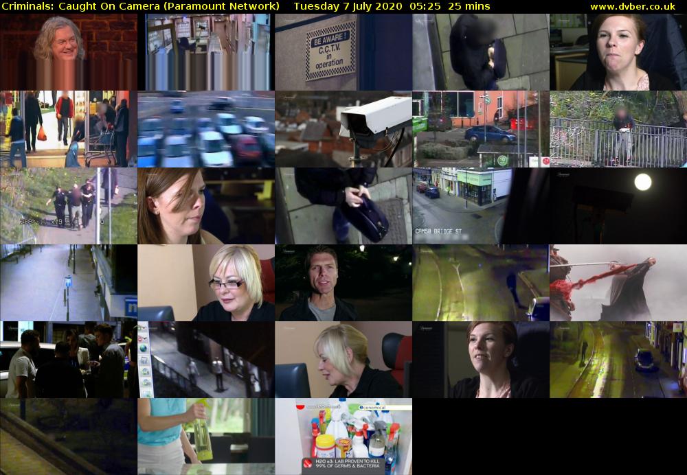 Criminals: Caught On Camera (Paramount Network) Tuesday 7 July 2020 05:25 - 05:50