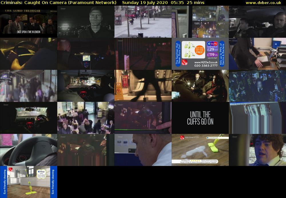 Criminals: Caught On Camera (Paramount Network) Sunday 19 July 2020 05:35 - 06:00