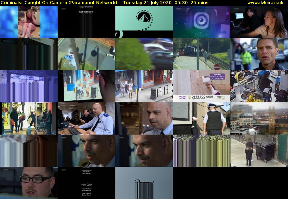 Criminals: Caught On Camera (Paramount Network) Tuesday 21 July 2020 05:30 - 05:55