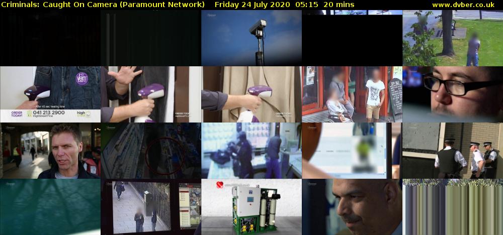 Criminals: Caught On Camera (Paramount Network) Friday 24 July 2020 05:15 - 05:35