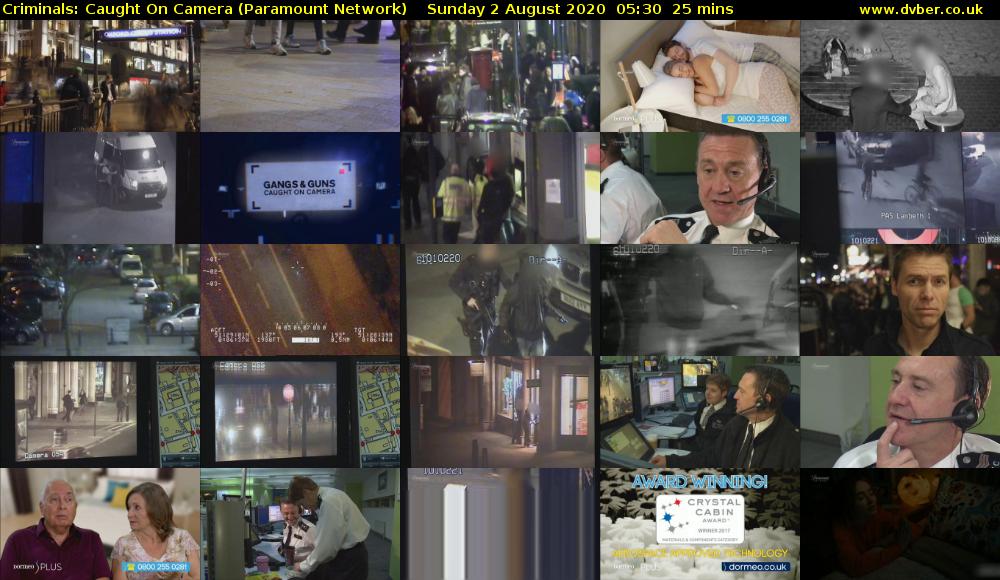 Criminals: Caught On Camera (Paramount Network) Sunday 2 August 2020 05:30 - 05:55