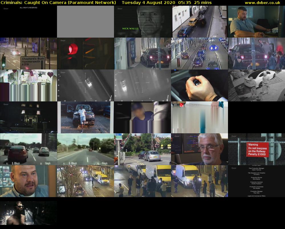 Criminals: Caught On Camera (Paramount Network) Tuesday 4 August 2020 05:35 - 06:00