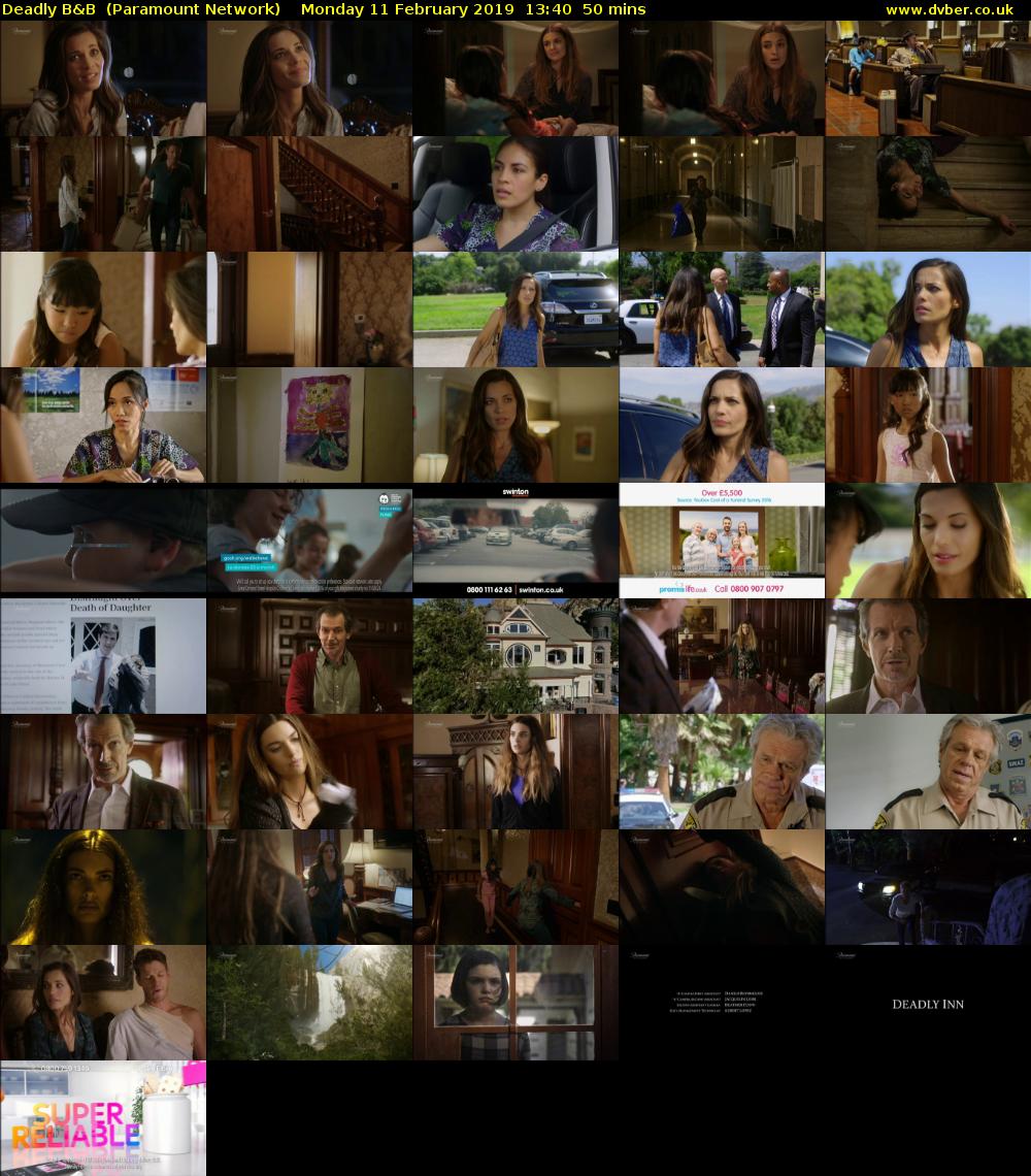Deadly B&B  (Paramount Network) Monday 11 February 2019 13:40 - 14:30