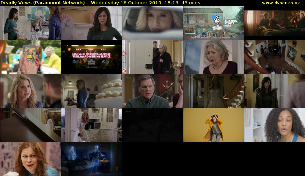 Deadly Vows (Paramount Network) Wednesday 16 October 2019 18:15 - 19:00