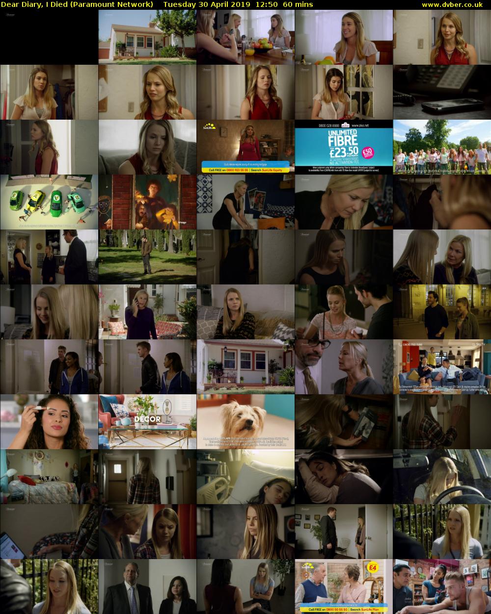 Dear Diary, I Died (Paramount Network) Tuesday 30 April 2019 12:50 - 13:50