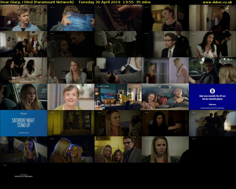Dear Diary, I Died (Paramount Network) Tuesday 30 April 2019 13:55 - 14:30