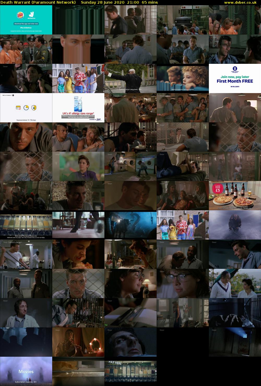 Death Warrant (Paramount Network) Sunday 28 June 2020 21:00 - 22:05