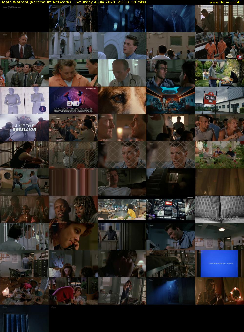 Death Warrant (Paramount Network) Saturday 4 July 2020 23:10 - 00:10