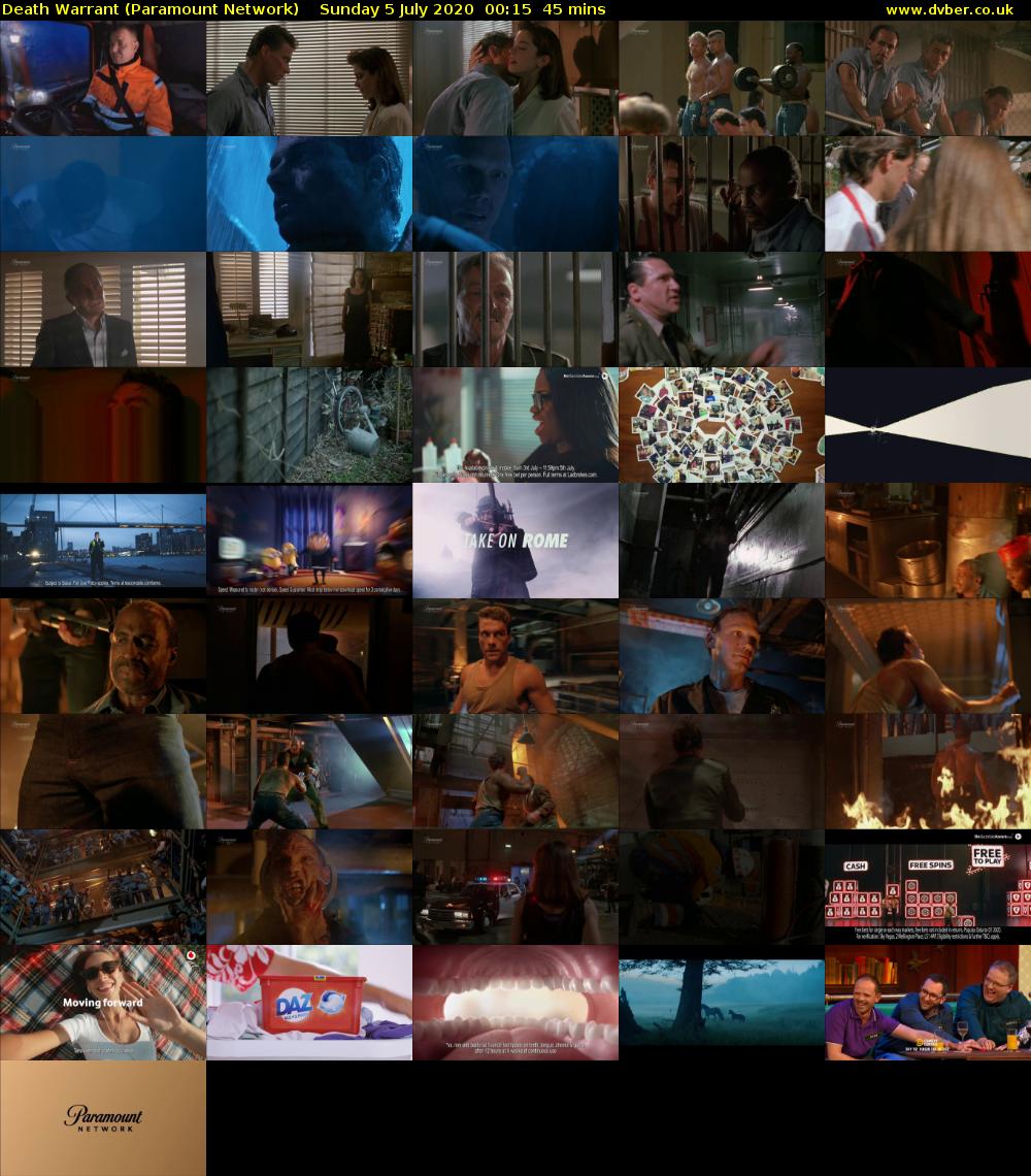 Death Warrant (Paramount Network) Sunday 5 July 2020 00:15 - 01:00