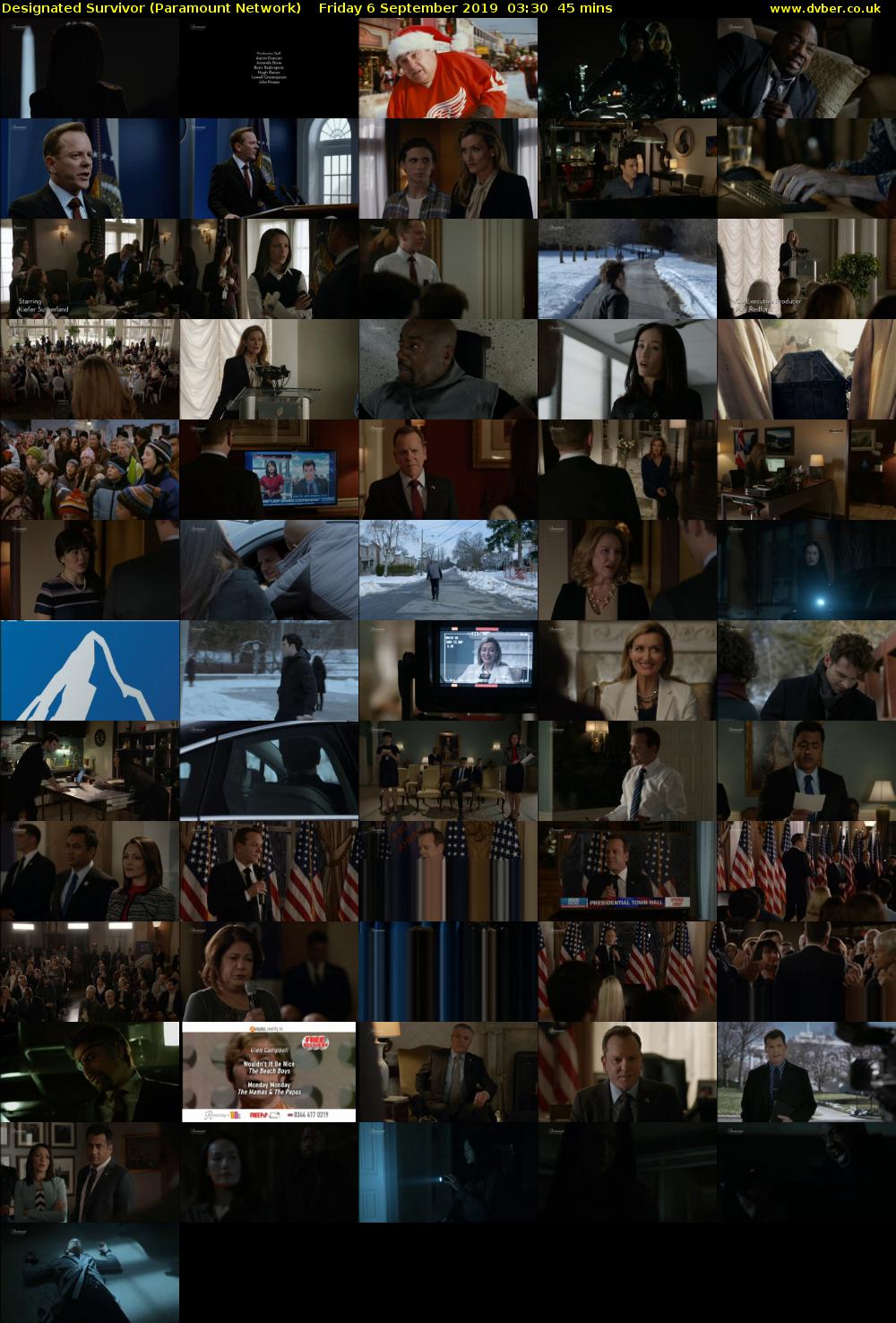 Designated Survivor (Paramount Network) Friday 6 September 2019 03:30 - 04:15