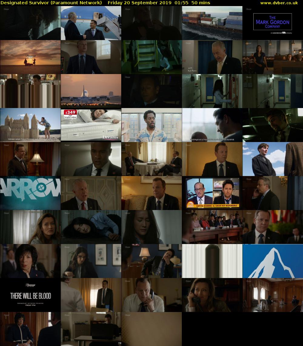 Designated Survivor (Paramount Network) Friday 20 September 2019 01:55 - 02:45