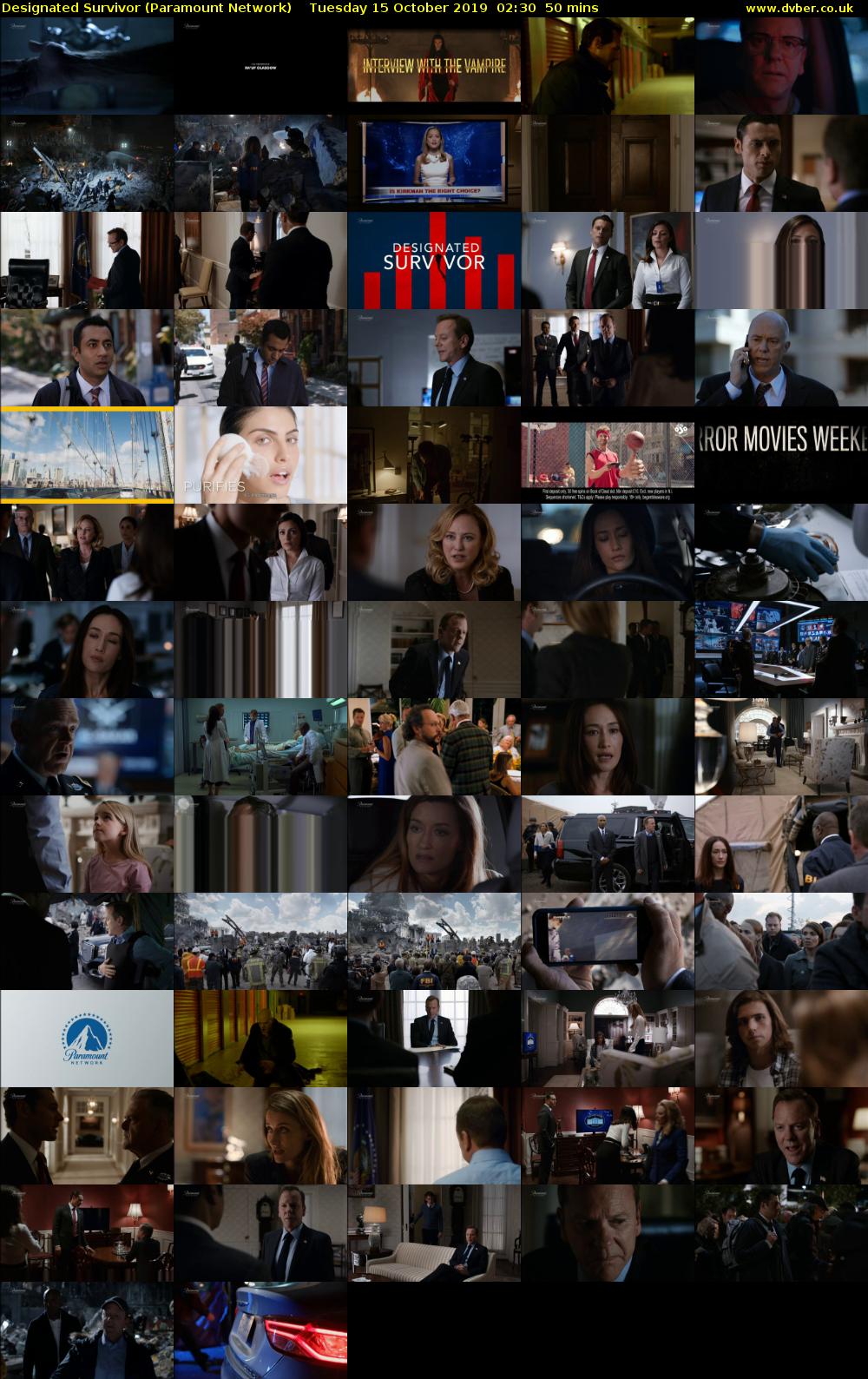 Designated Survivor (Paramount Network) Tuesday 15 October 2019 02:30 - 03:20