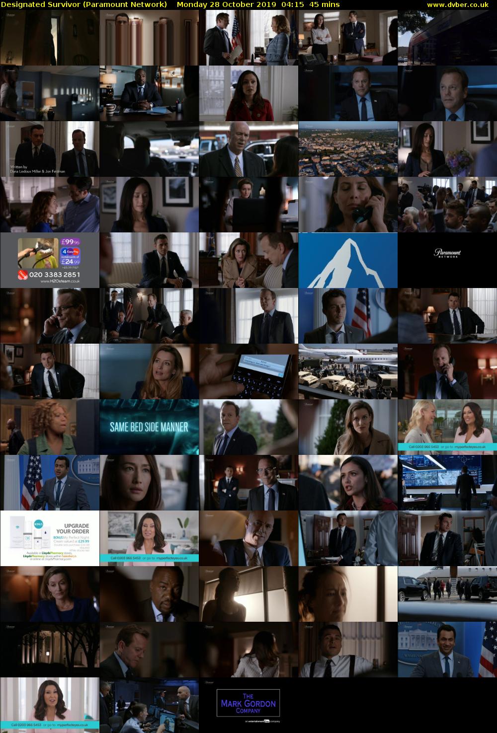 Designated Survivor (Paramount Network) Monday 28 October 2019 04:15 - 05:00
