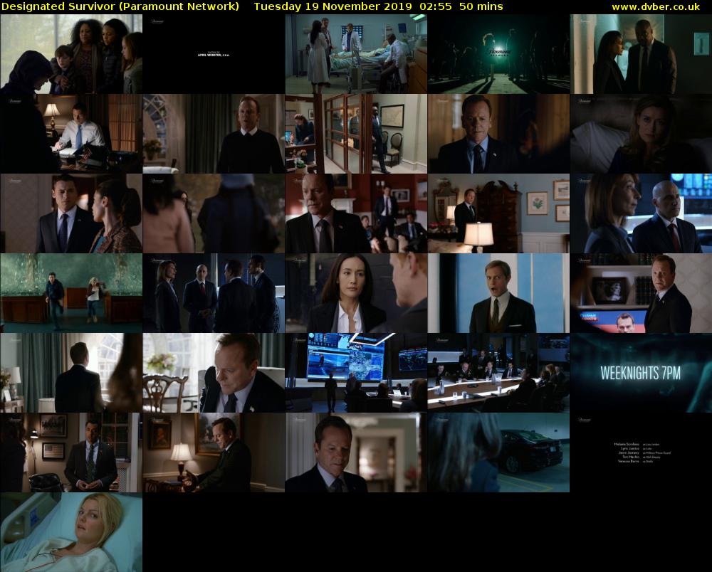 Designated Survivor (Paramount Network) Tuesday 19 November 2019 02:55 - 03:45