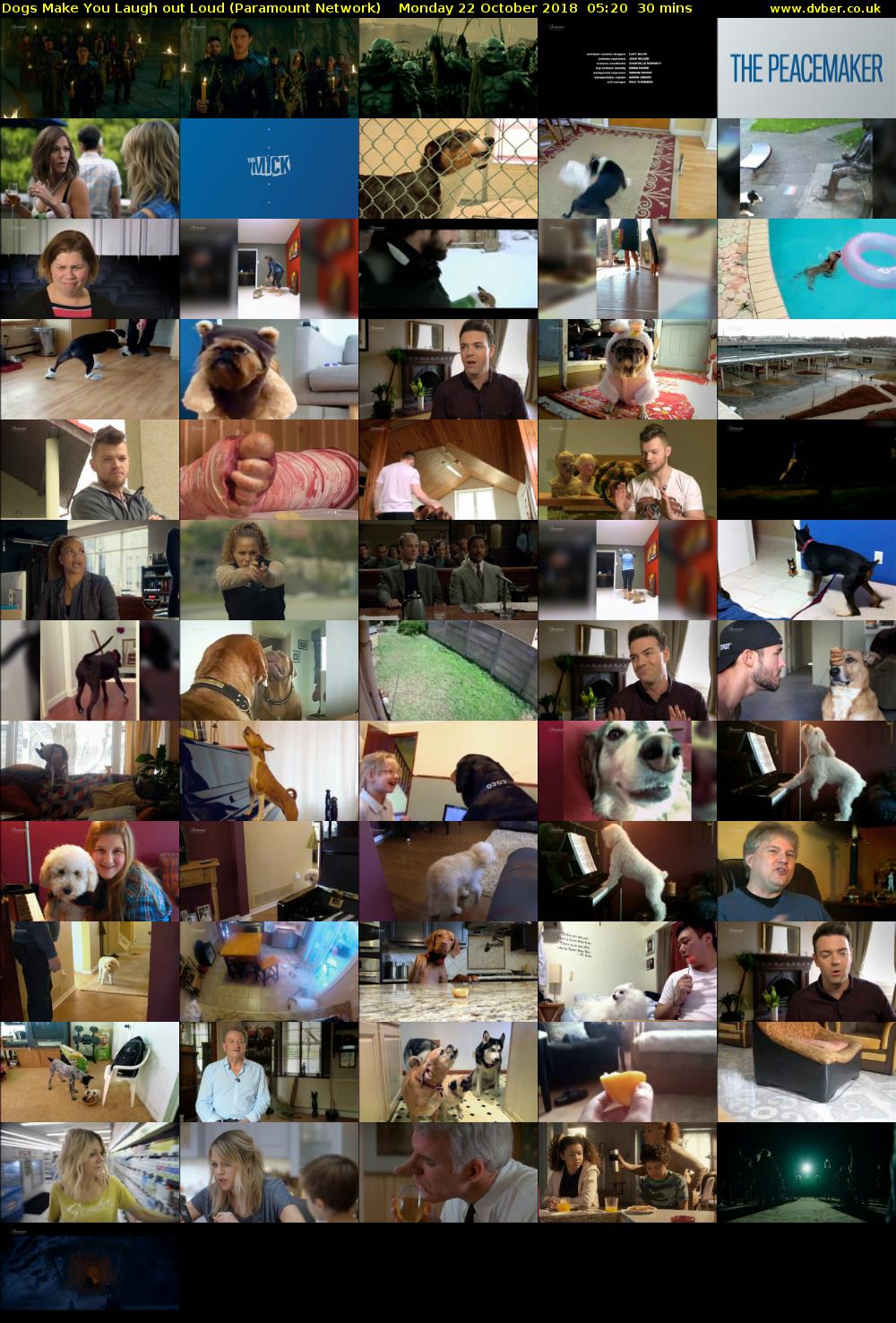 Dogs Make You Laugh out Loud (Paramount Network) Monday 22 October 2018 05:20 - 05:50