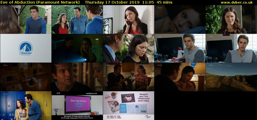 Eve of Abduction (Paramount Network) Thursday 17 October 2019 11:05 - 11:50