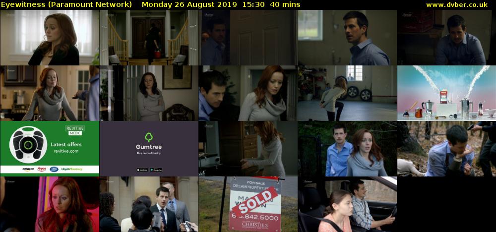 Eyewitness (Paramount Network) Monday 26 August 2019 15:30 - 16:10