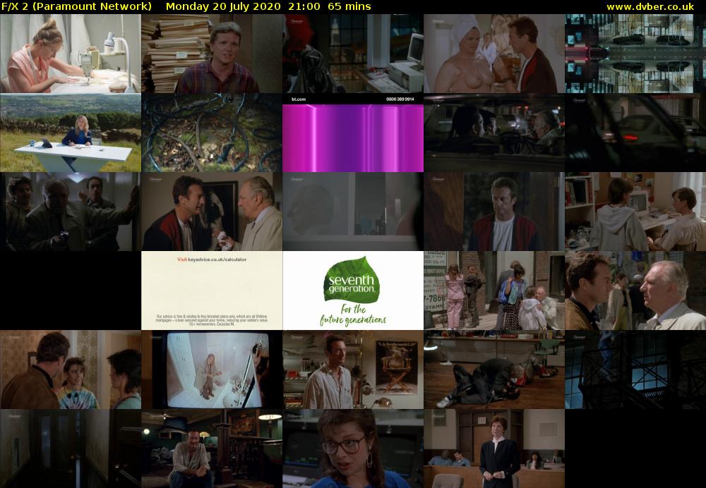 F/X 2 (Paramount Network) Monday 20 July 2020 21:00 - 22:05