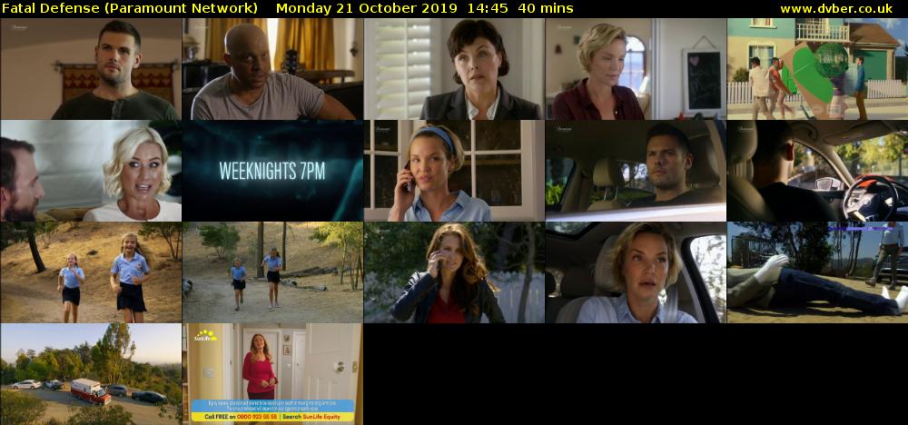 Fatal Defense (Paramount Network) Monday 21 October 2019 14:45 - 15:25