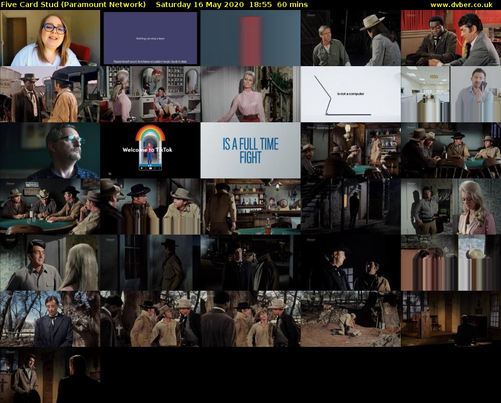 Five Card Stud (Paramount Network) Saturday 16 May 2020 18:55 - 19:55