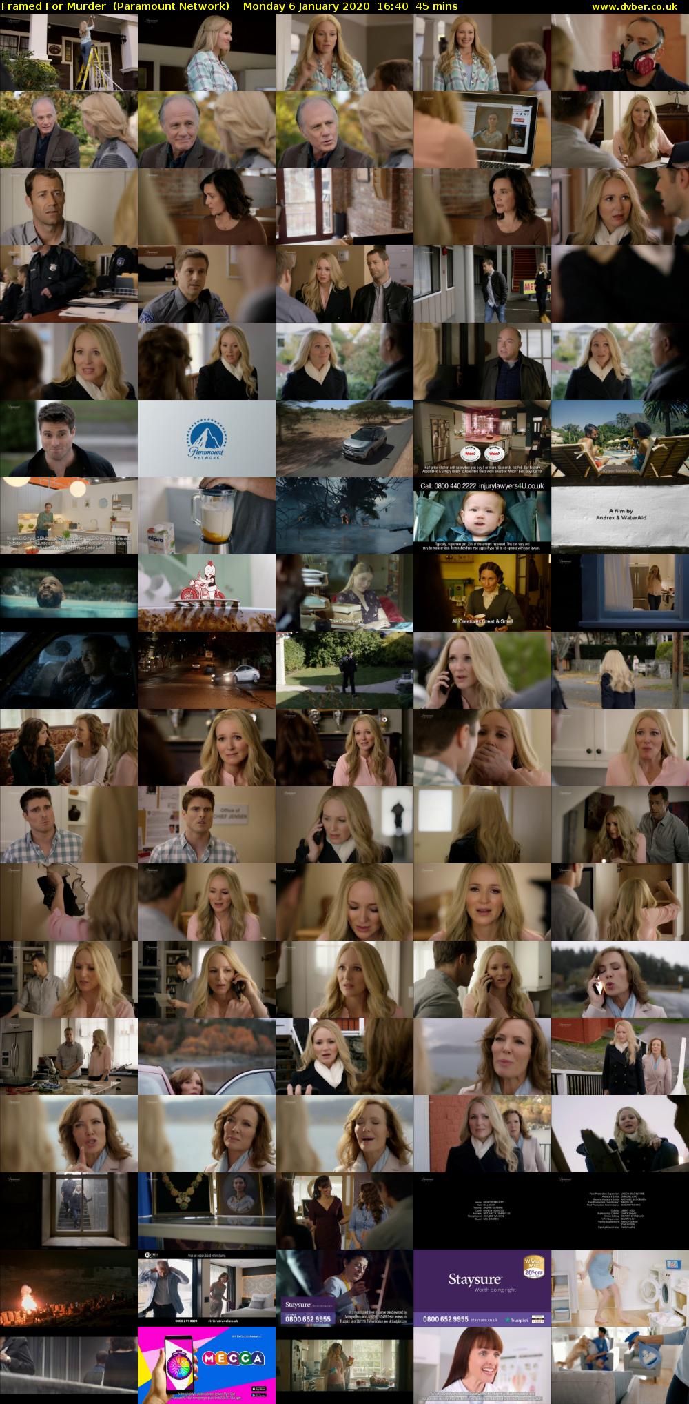 Framed For Murder  (Paramount Network) Monday 6 January 2020 16:40 - 17:25