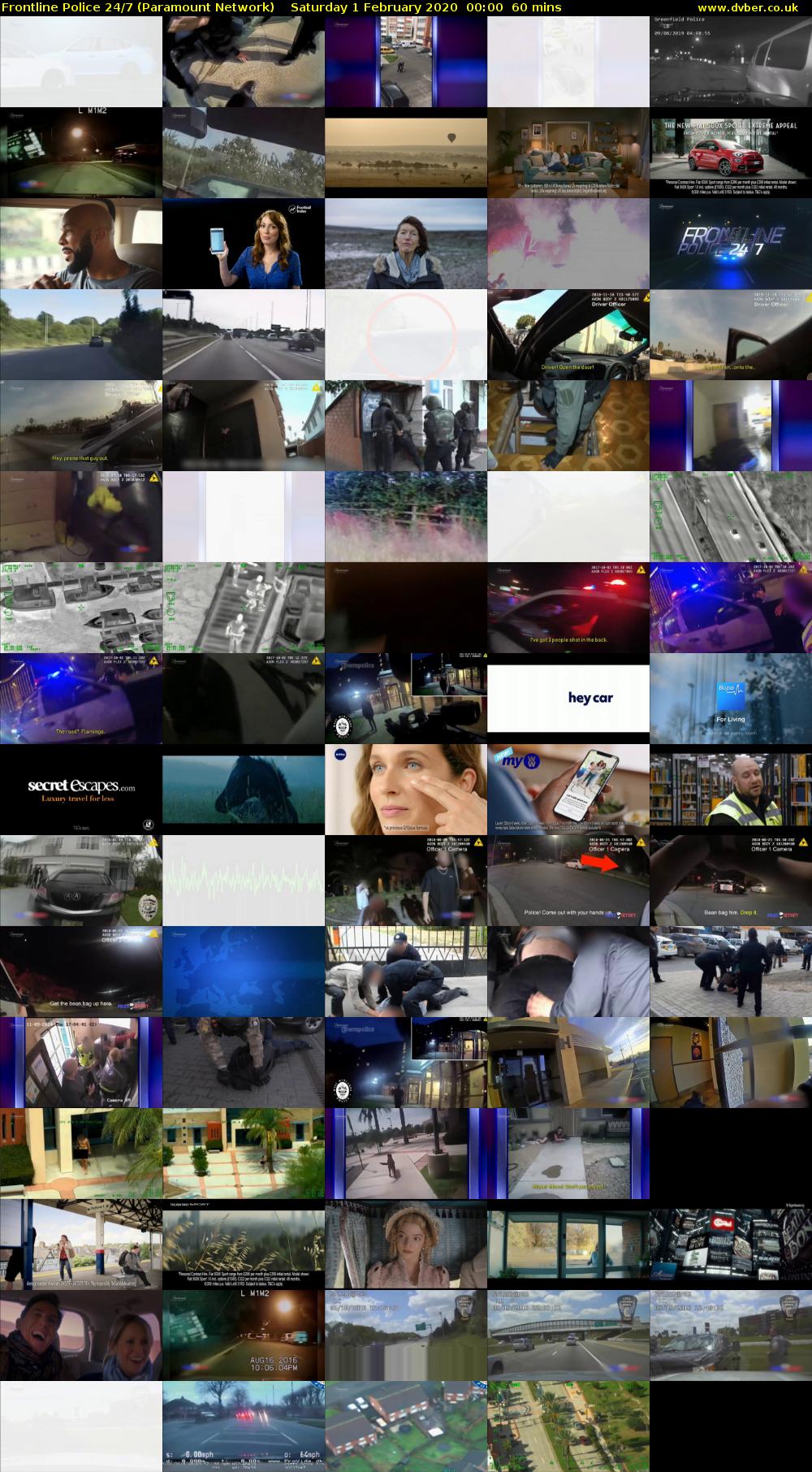 Frontline Police 24/7 (Paramount Network) Saturday 1 February 2020 00:00 - 01:00