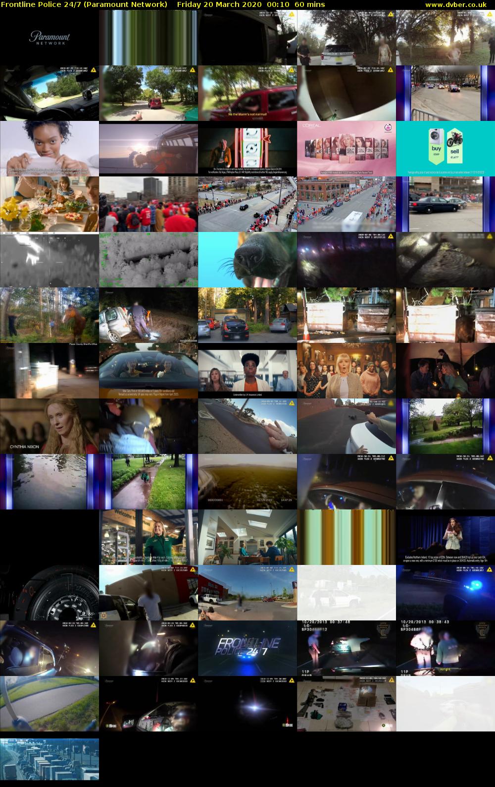 Frontline Police 24/7 (Paramount Network) Friday 20 March 2020 00:10 - 01:10