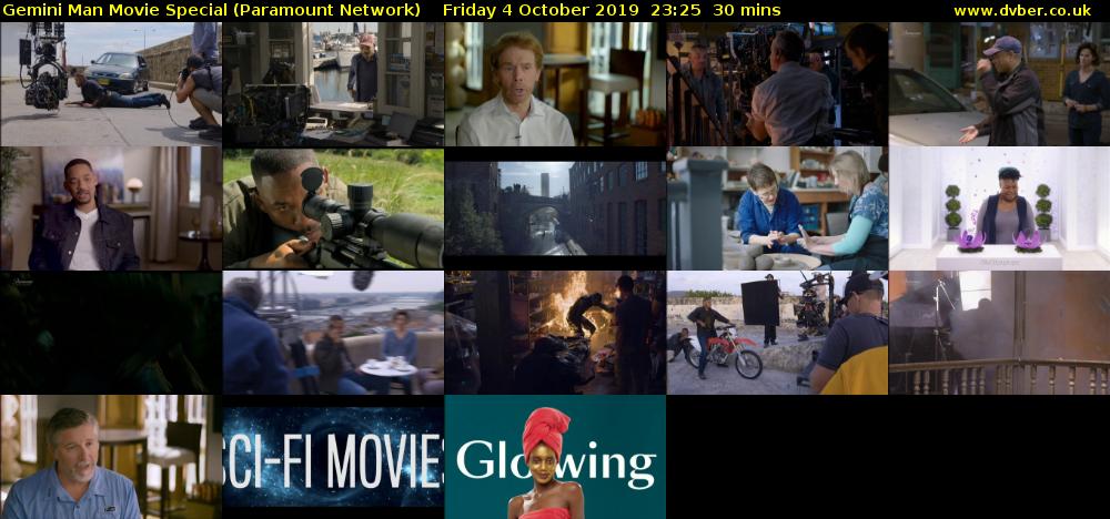 Gemini Man Movie Special (Paramount Network) Friday 4 October 2019 23:25 - 23:55