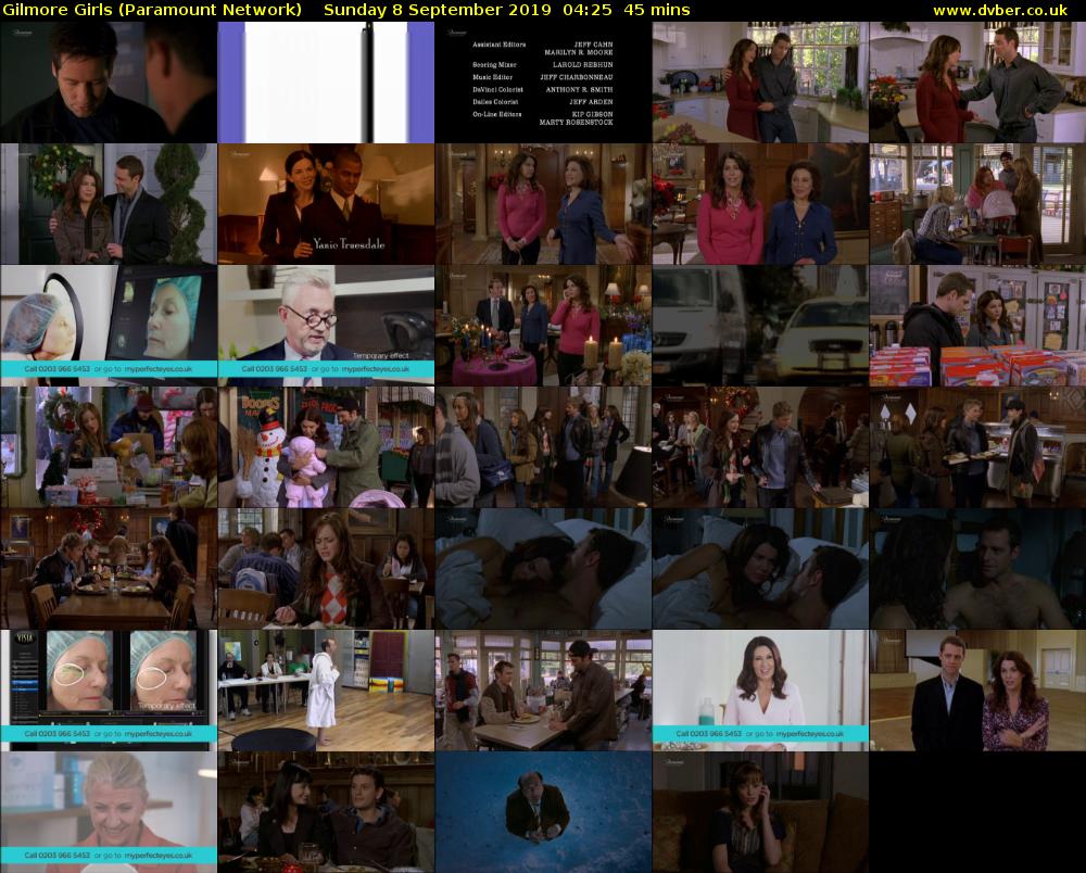 Gilmore Girls (Paramount Network) Sunday 8 September 2019 04:25 - 05:10