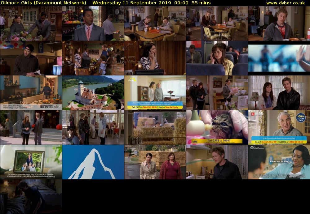 Gilmore Girls (Paramount Network) Wednesday 11 September 2019 09:00 - 09:55