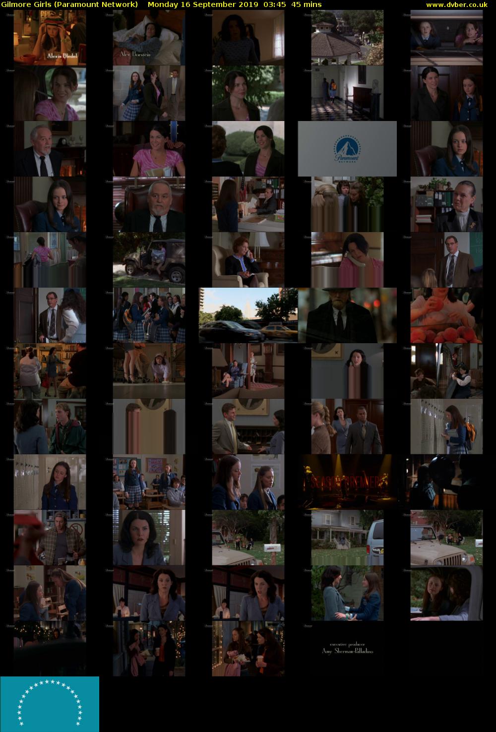 Gilmore Girls (Paramount Network) Monday 16 September 2019 03:45 - 04:30