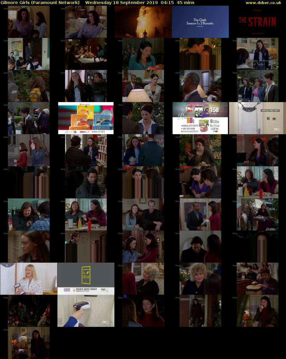 Gilmore Girls (Paramount Network) Wednesday 18 September 2019 04:15 - 05:00