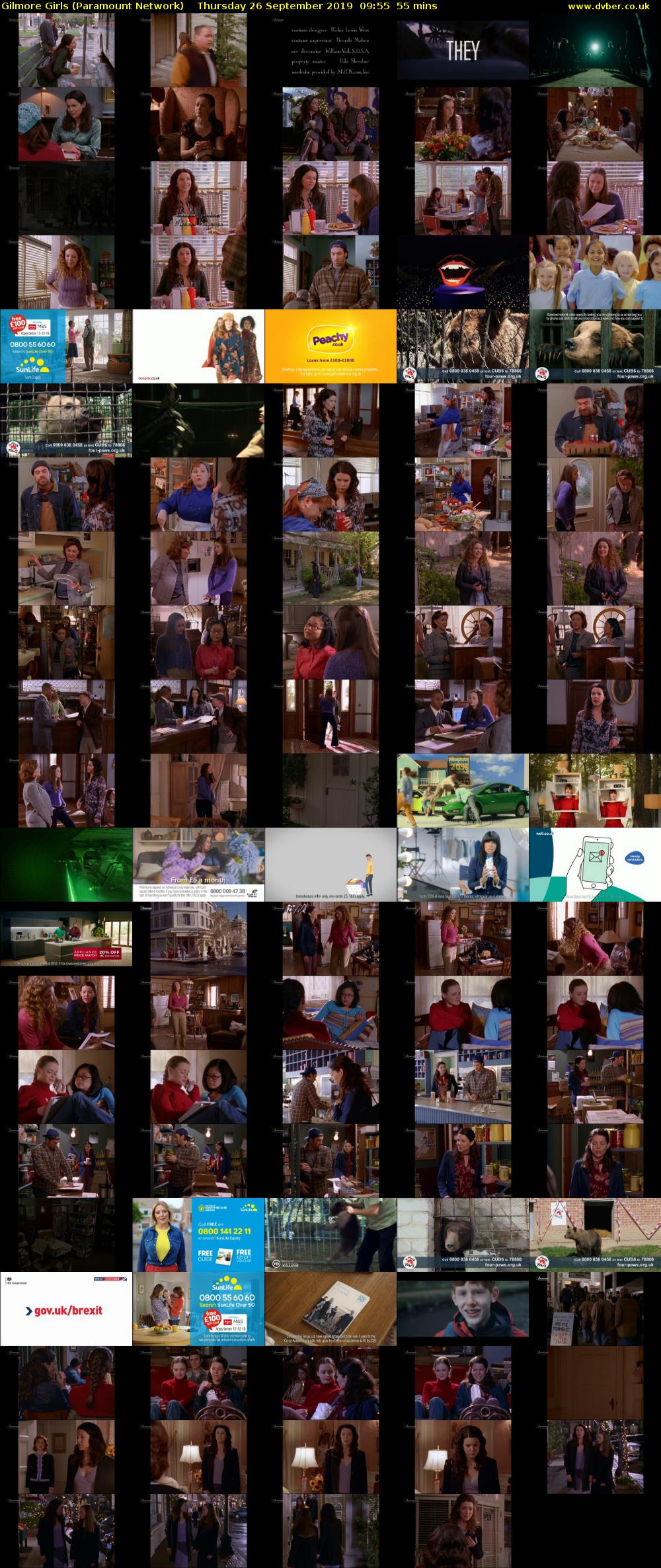 Gilmore Girls (Paramount Network) Thursday 26 September 2019 09:55 - 10:50
