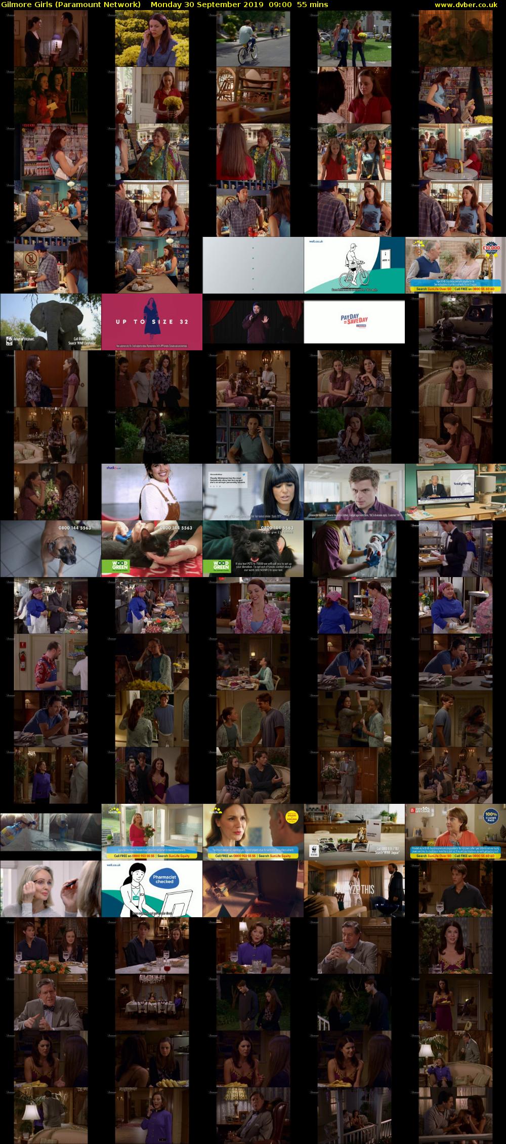 Gilmore Girls (Paramount Network) Monday 30 September 2019 09:00 - 09:55