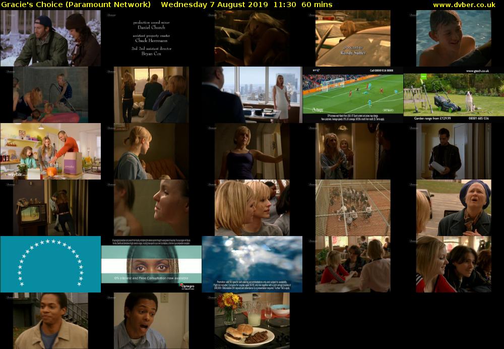 Gracie's Choice (Paramount Network) Wednesday 7 August 2019 11:30 - 12:30