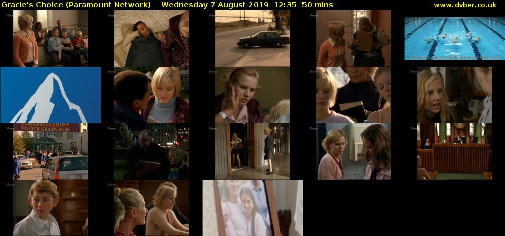 Gracie's Choice (Paramount Network) Wednesday 7 August 2019 12:35 - 13:25