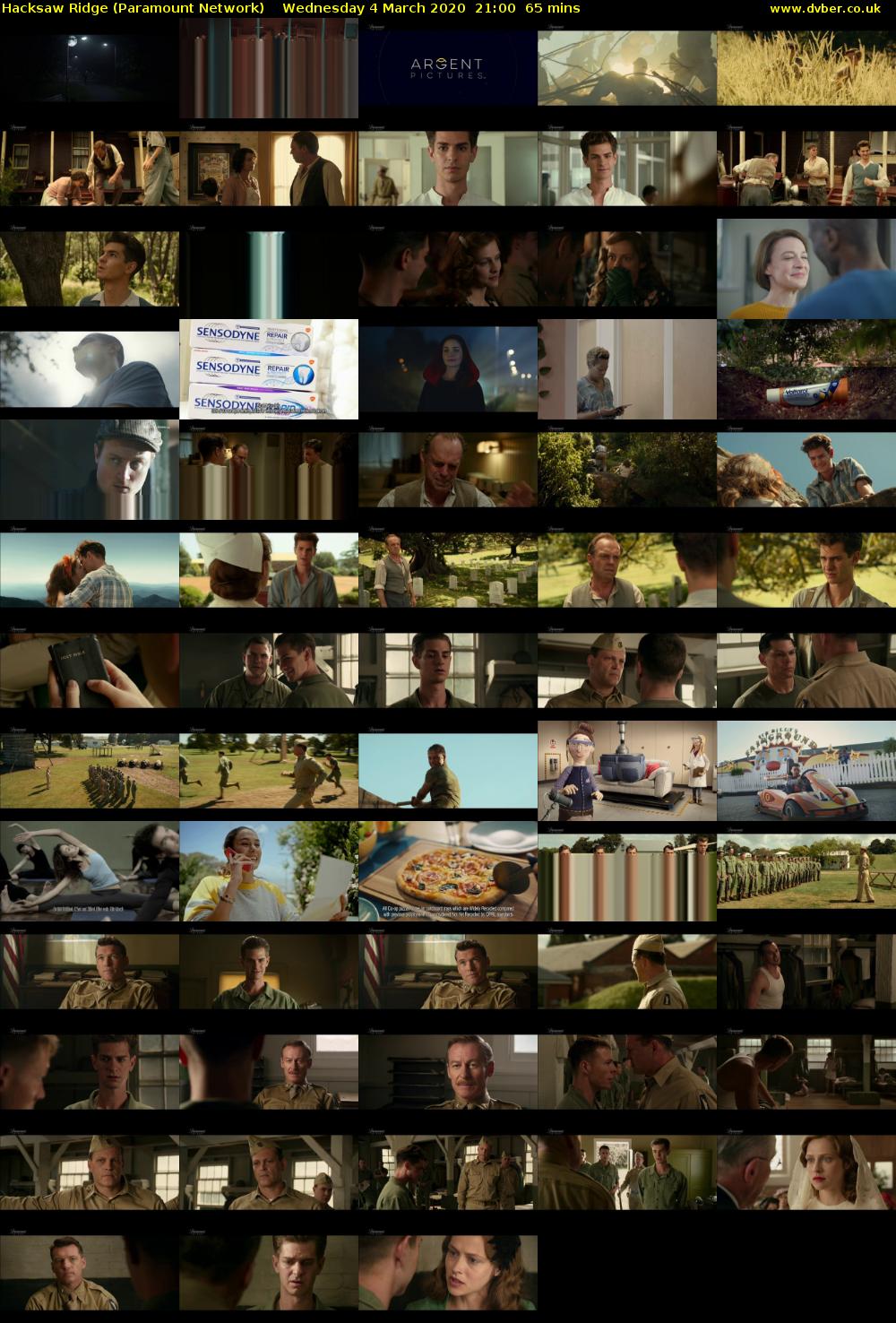 Hacksaw Ridge (Paramount Network) Wednesday 4 March 2020 21:00 - 22:05