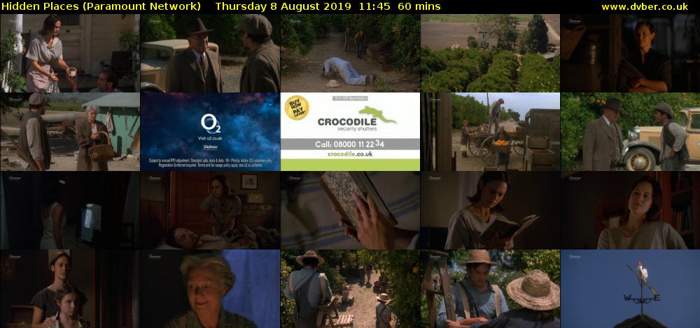 Hidden Places (Paramount Network) Thursday 8 August 2019 11:45 - 12:45
