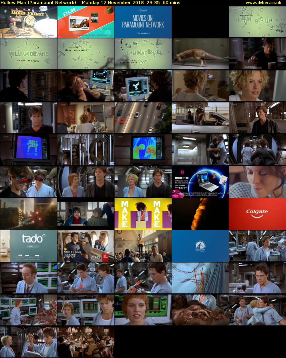 Hollow Man (Paramount Network) Monday 12 November 2018 23:35 - 00:35