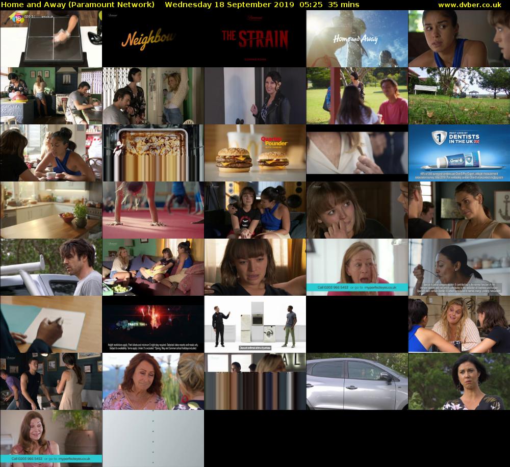 Home and Away (Paramount Network) Wednesday 18 September 2019 05:25 - 06:00